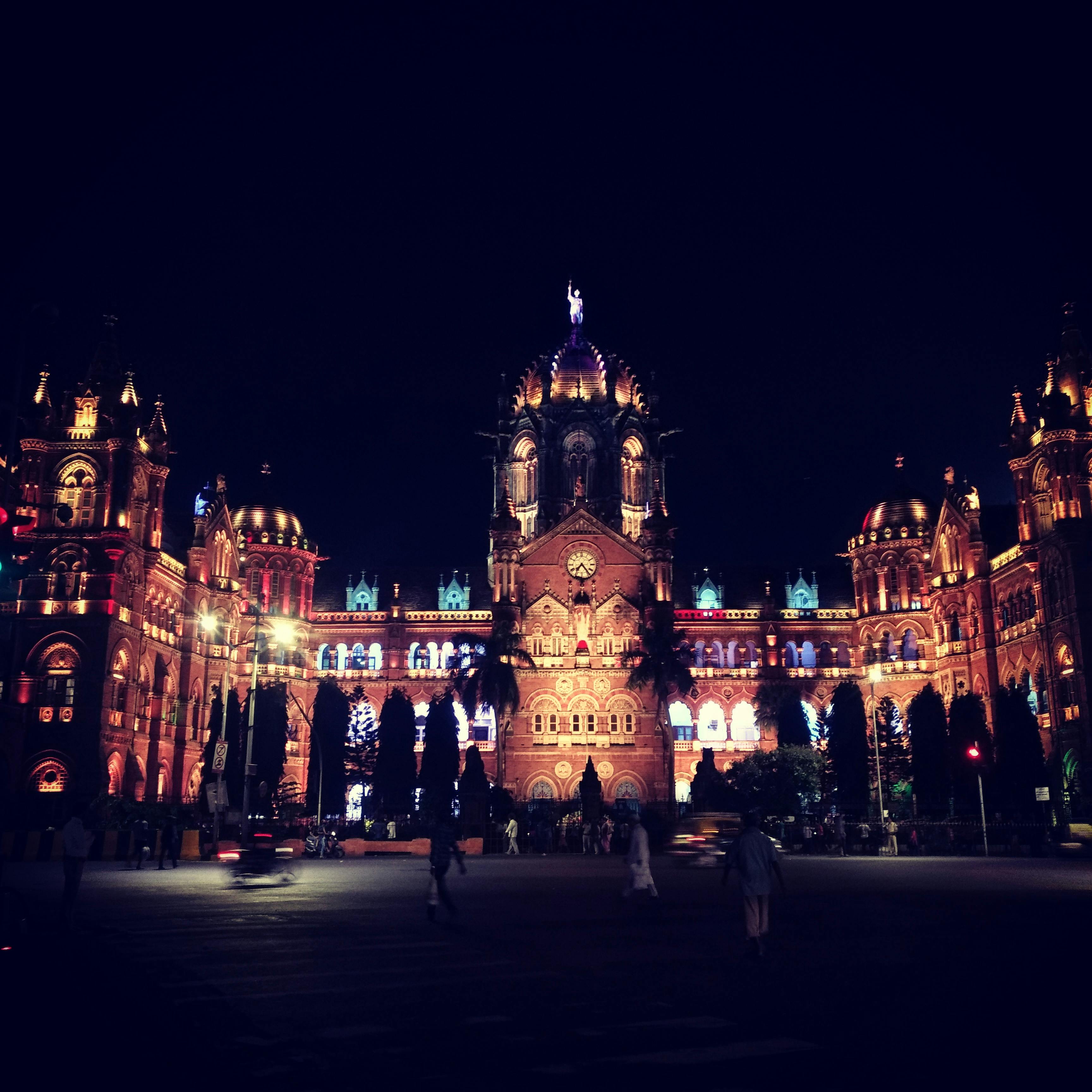Mumbai heritage landmark at night